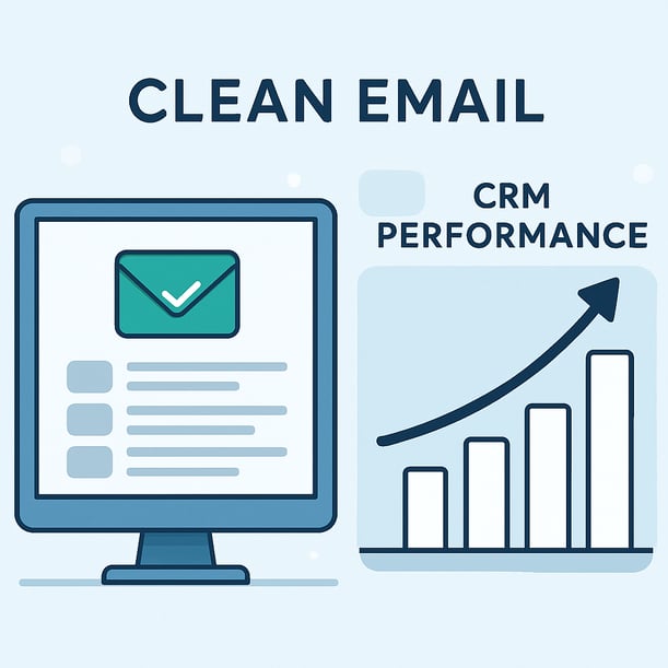 An image that represents how keeping email clean and well managed massively imporves CRM performance