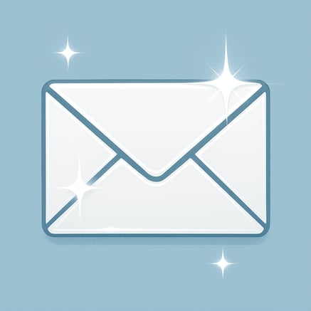 Clean email  an image of an email gleaming like its been cleaned or polished